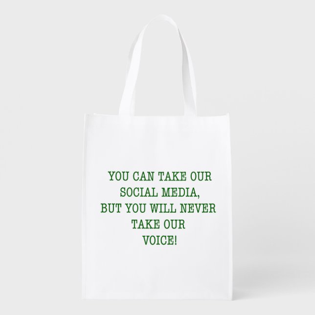 Neer Take Our Voice! Grocery Bag (Back)