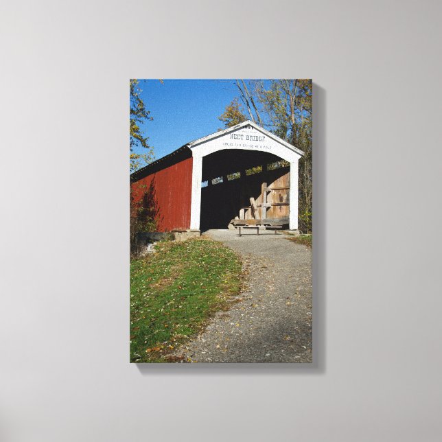 Neet Covered Bridge Parke County Indiana Canvas Print (Front)