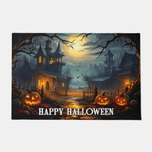 Nefarious Happy Halloween Pumpkins Doormat