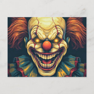 Nefarious Sideshow Clown Illustration Design Postcard