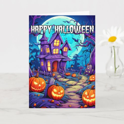 Nefarious Spooky Haunted House Card