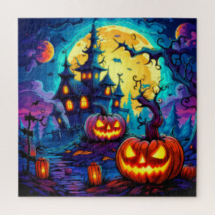 Nefarious Spooky Haunted House Halloween Jigsaw Puzzle