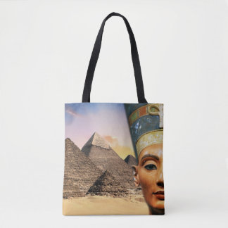 Nefertiti Akhenaten & Pyramids Tote Bag