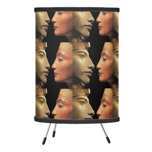 Nefertiti and Akhenaten Ancient Love Tripod Lamp (Left)