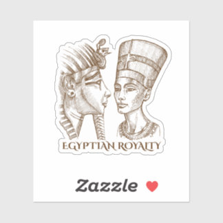 Nefertiti and Tutankhamun Egyptian Royalty Sticker