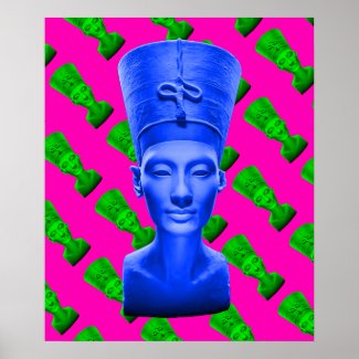 Nefertiti Blue Poster