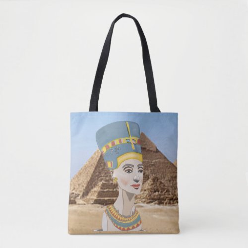 Nefertiti Colourful Portrait Tote Bag