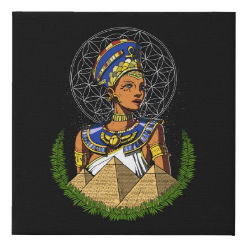 Nefertiti Egyptian Queen Goddess Mythology Faux Canvas Print