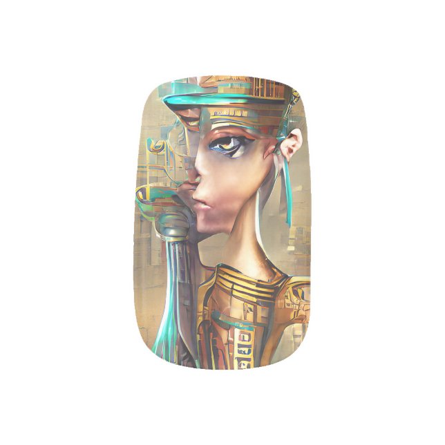 Nefertiti Minx Nail Art (Left Thumb)