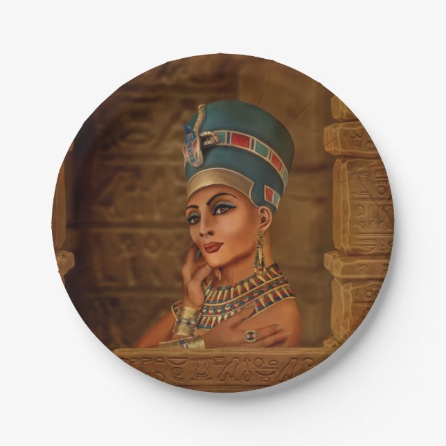 Nefertiti - Neferneferuaten the Egyptian Queen Paper Plates (Front)