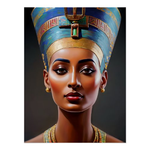 Nefertiti Portrait Original Art Poster