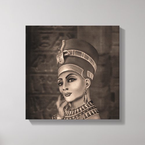 Nefertiti _ the Egyptian Queen _ sepia Canvas Print