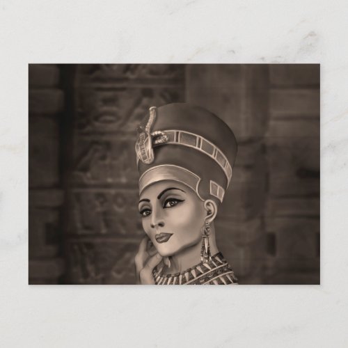 Nefertiti _ the Egyptian Queen _ sepia Holiday Postcard