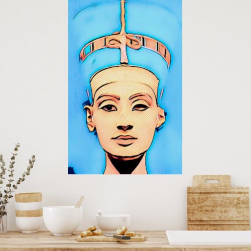 Nefertitis Artistry Egyptian Digital Wall Art 