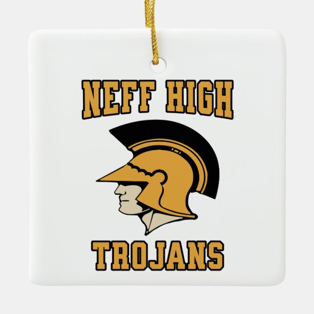 Neff High School Trojans La Mirada Personalized Ceramic Ornament (Front)