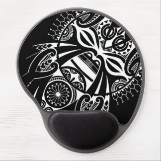 negative black tiki face mask design tatau koru gel mouse pad