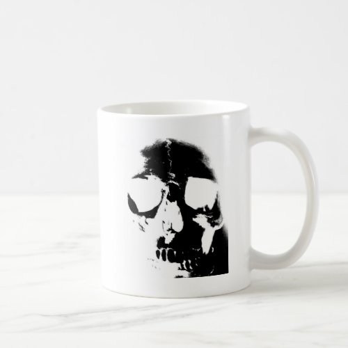 Negative Black  White Skull Coffee Mug