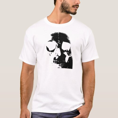 Negative Black  White Skull T_Shirt