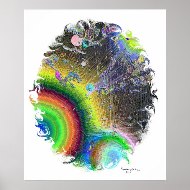 Negative Enamel Sunburst Oval Frame, Art Signature Poster (Front)