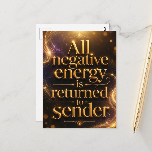 Negative Energy is Returned to Sender Postcard (Front/Back In Situ)