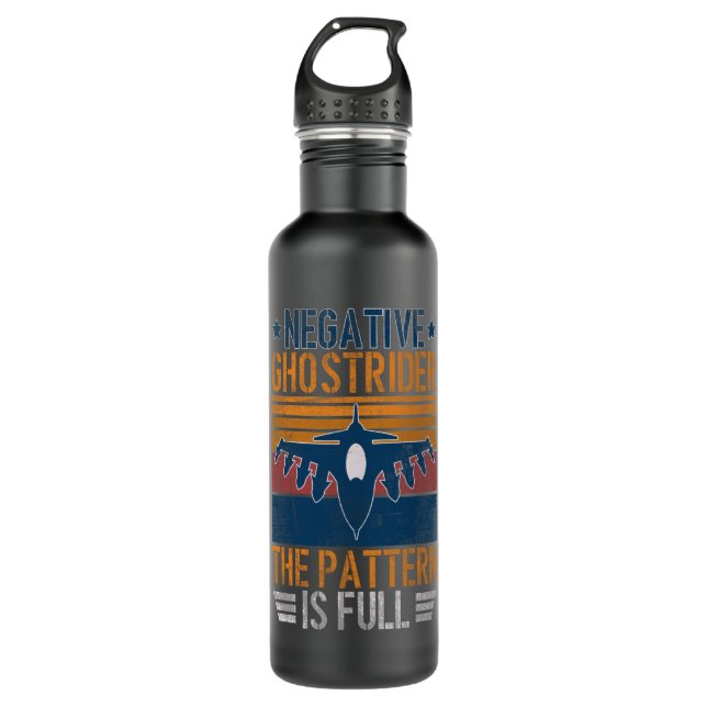 Negative Ghost Rider Pattern Is Full Fighter Pilot Stainless Steel Water Bottle (Front)