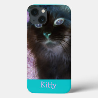 Negative Kitty in Teal and Pink iPad Case