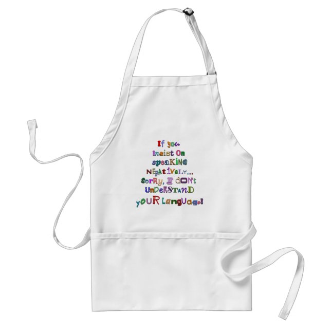 Negative Language Adult Apron (Front)