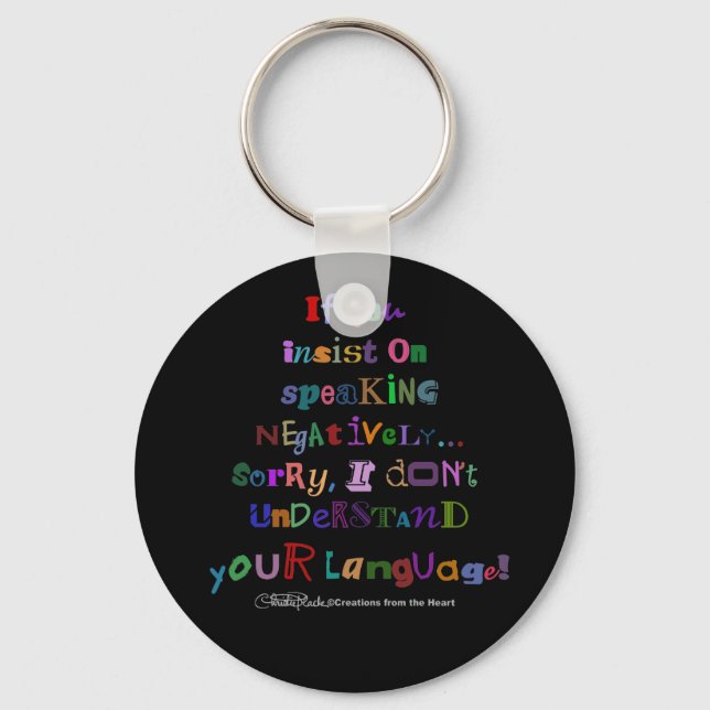 Negative Language Keychain (Front)