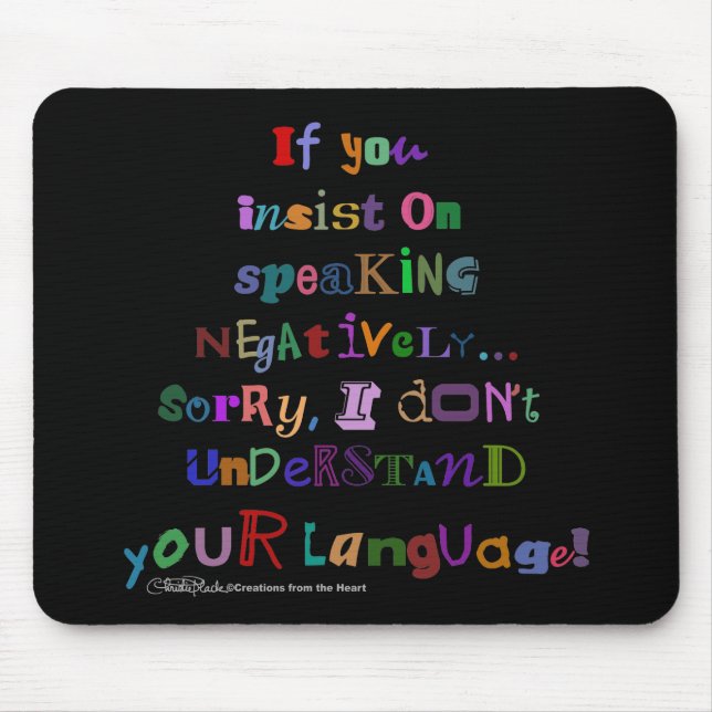 Negative Language Mouse Pad (Front)