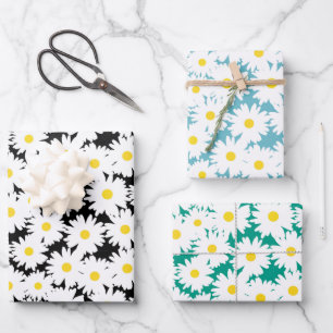 Negative Space Daisies assortment Wrapping Paper Sheets