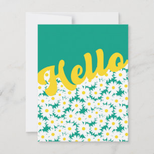Negative Space Daisies Hello Thinking of You Note Card