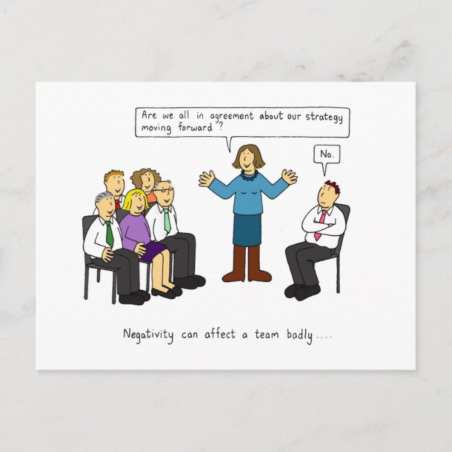 Negativity in the Workplace Humor. Postcard (Front)