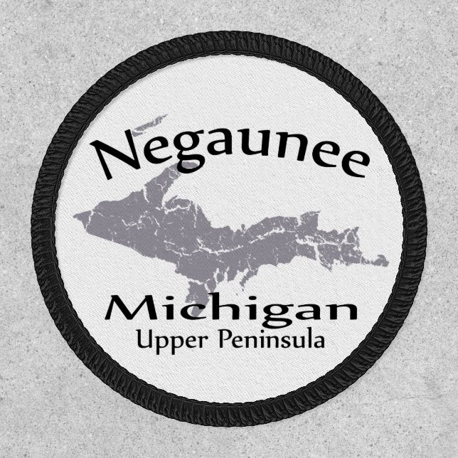 Negaunee Michigan Map Design Patch (Front)