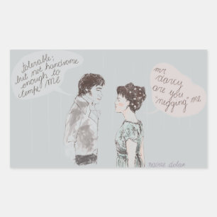 Negging and Prejudice Rectangular Sticker