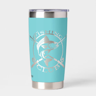 Negitive space Bass fishing club logo, Custom area Insulated Tumbler