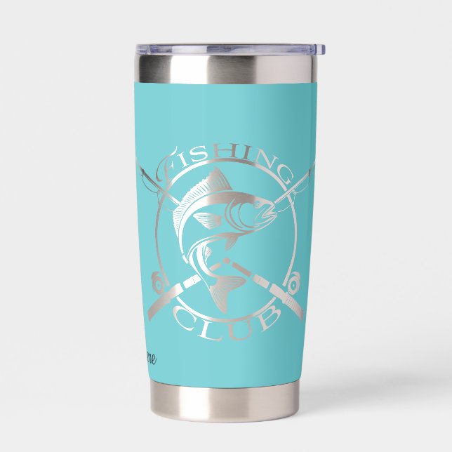 Negitive space Bass fishing club logo, Custom area Insulated Tumbler (Left)
