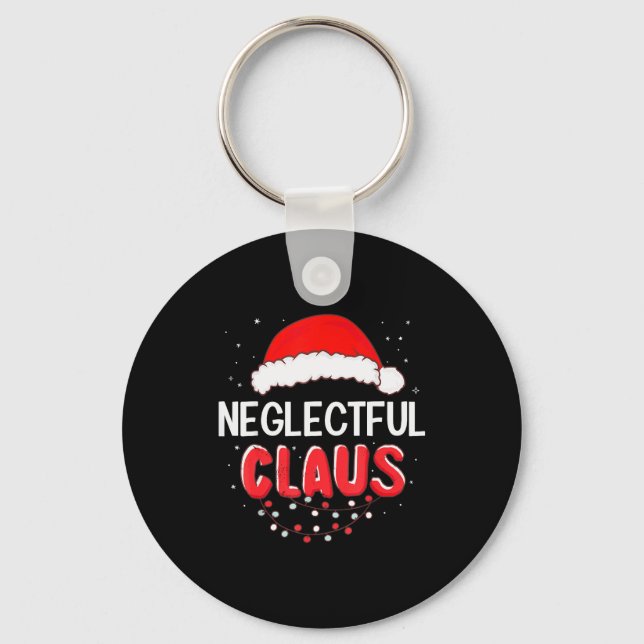 Neglectful Santa Claus Christmas Matching Costume  Keychain (Front)