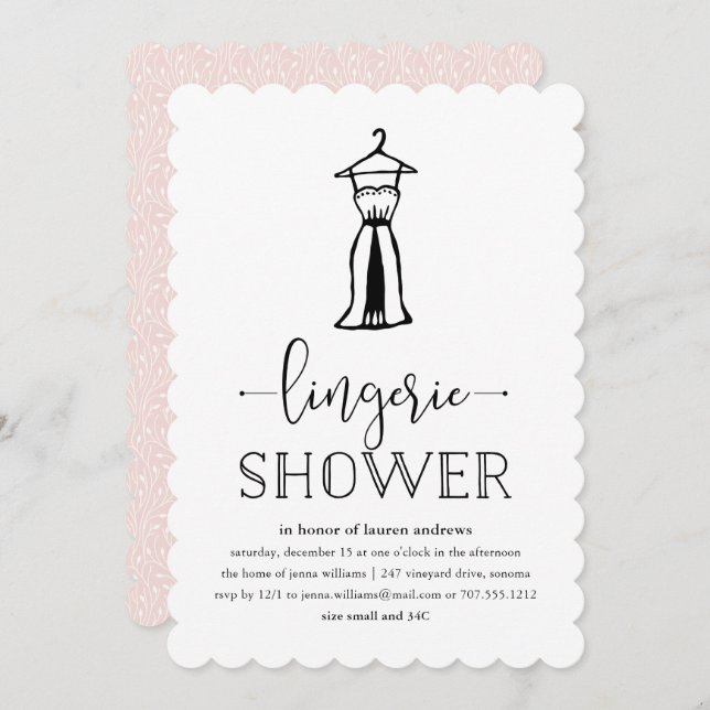 Negligée | Lingerie Shower Invitation (Front/Back)