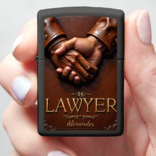 Negotiator's Close-Up Leather Handshake Agreement Zippo Lighter