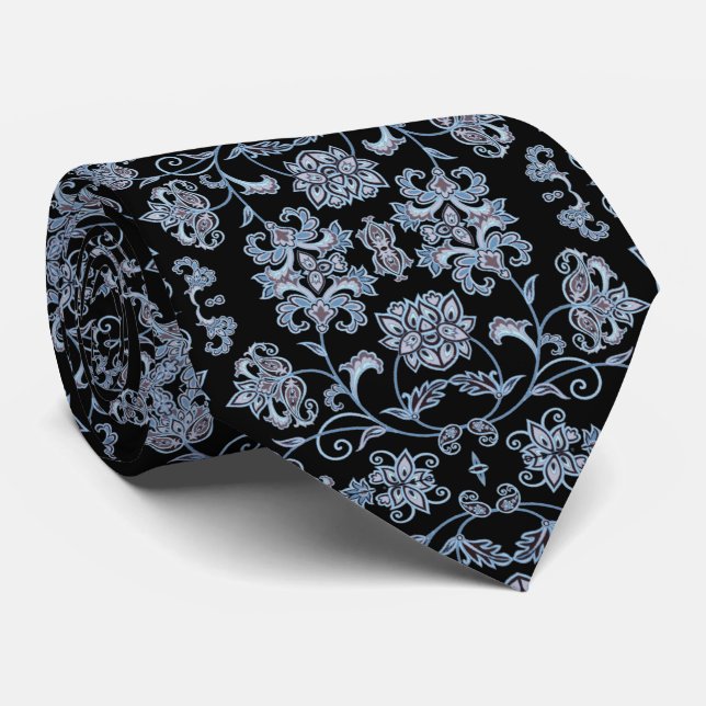Negra decoración azul neck tie (Rolled)