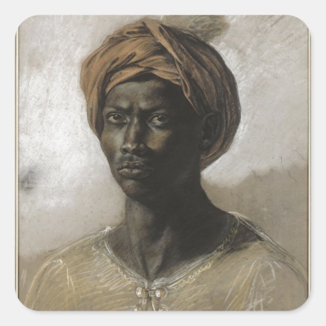 Nègre au turban square sticker (Front)