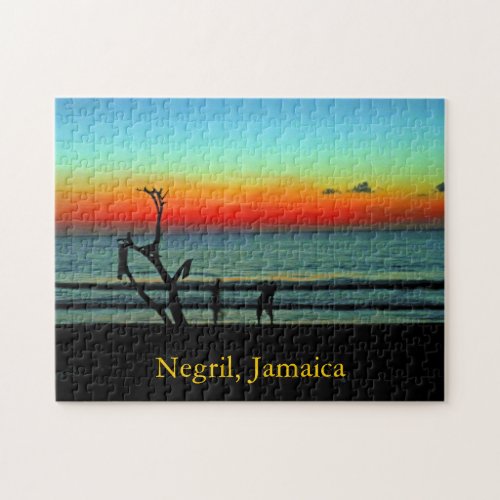 Negril Beach Sunset Jigsaw Puzzle