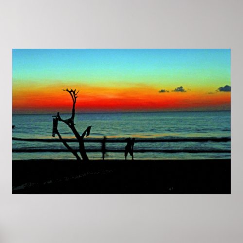 Negril Beach Sunset Poster