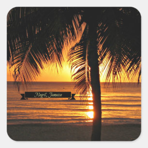 Negril, Jamaica at Sunset Square Sticker