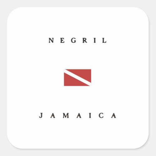 Negril Jamaica Scuba Dive Flag Square Sticker