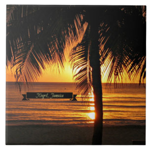 Negril, Jamaica sunset Ceramic Tile