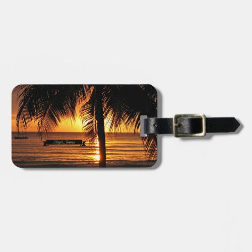 Negril Jamaica sunset Luggage Tag