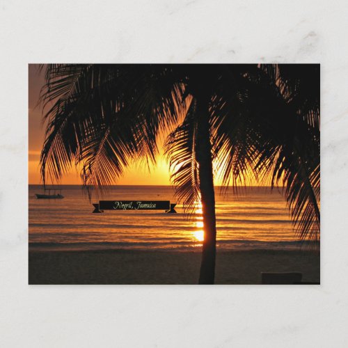 Negril Jamaica sunset Postcard
