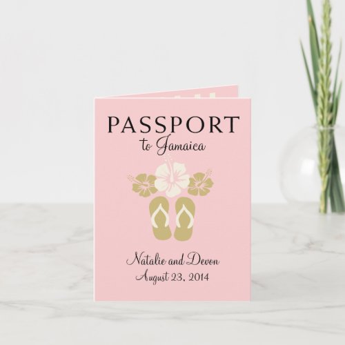 Negril Jamaica Wedding Passport Invitation