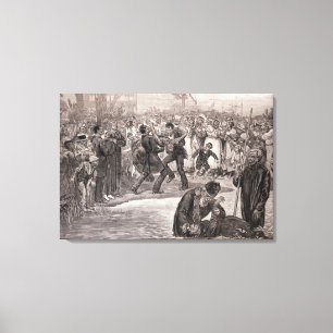 Negro Baptism in the United States Canvas Print